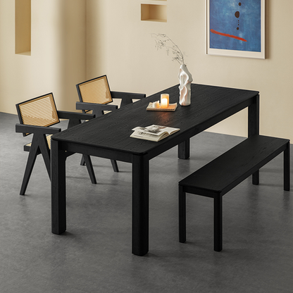 Tenaro Solid Wood Black Dining Table