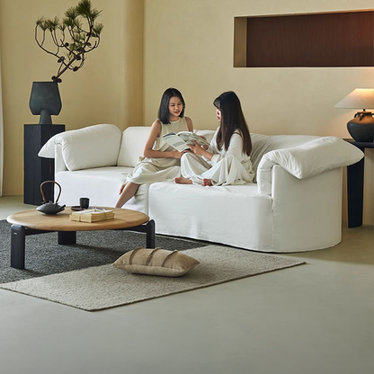 Murelle Linen Fabric Washable White Sofa