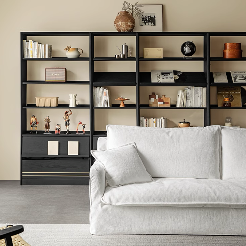 Toki Solid Wood Black Bookcase