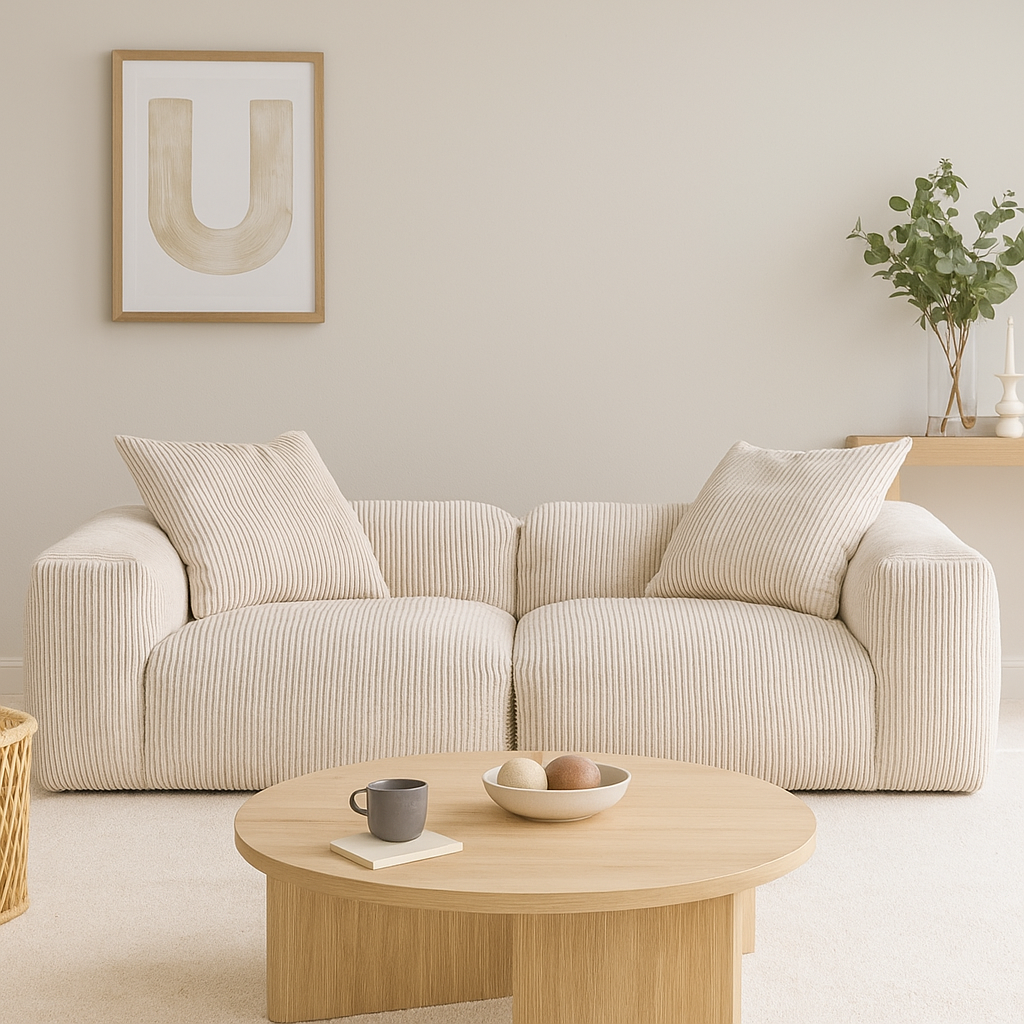 Mobilious-Velvra Corduroy Deep Seat Modular Sectional