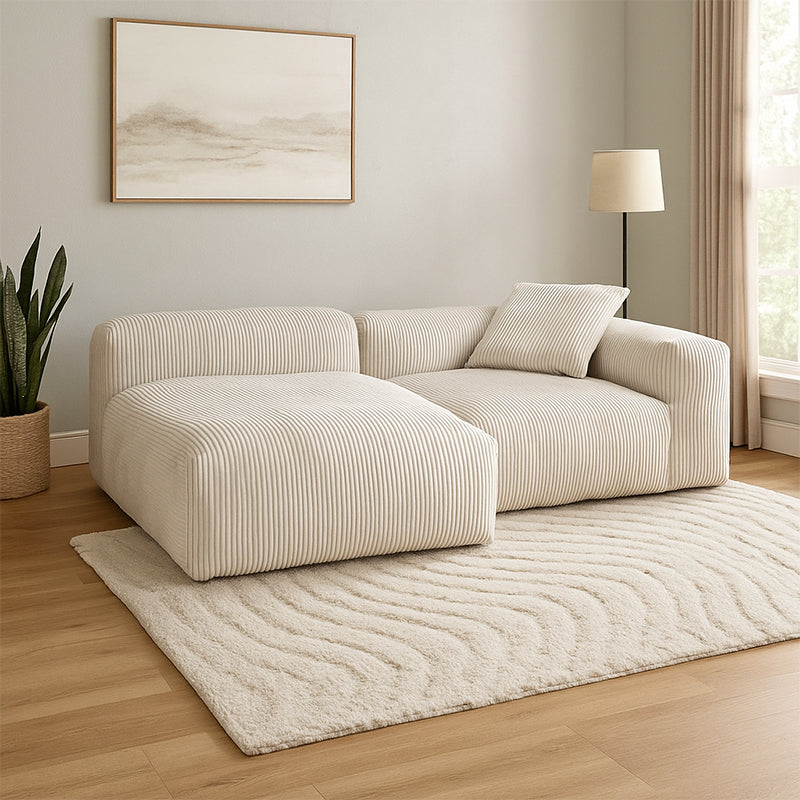 Mobilious-Velvra Corduroy Deep Seat Modular Sectional