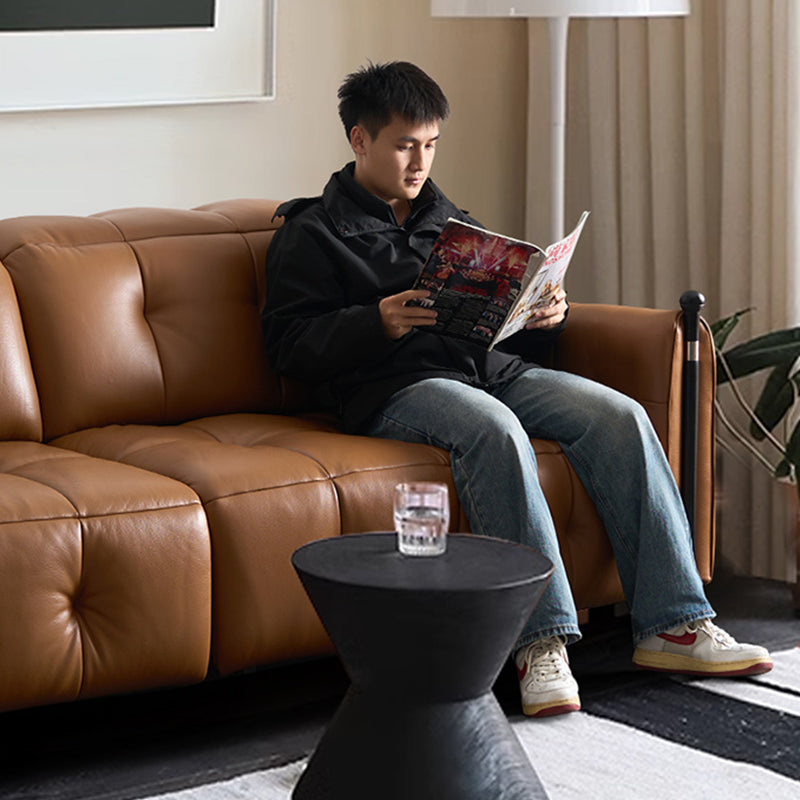 Aurelia Top Grain Leahter Sofa with Adjustable Headrest