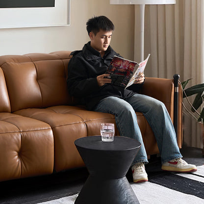 Aurelia Top Grain Leahter Sofa with Adjustable Headrest