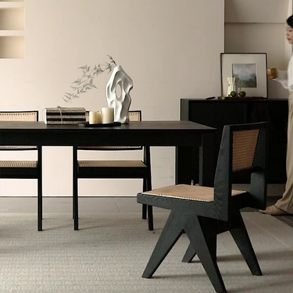 Tenaro Solid Wood Black Dining Table