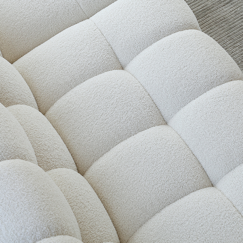 Mobilious-Melloro Cream Bouclé Plush Sofa