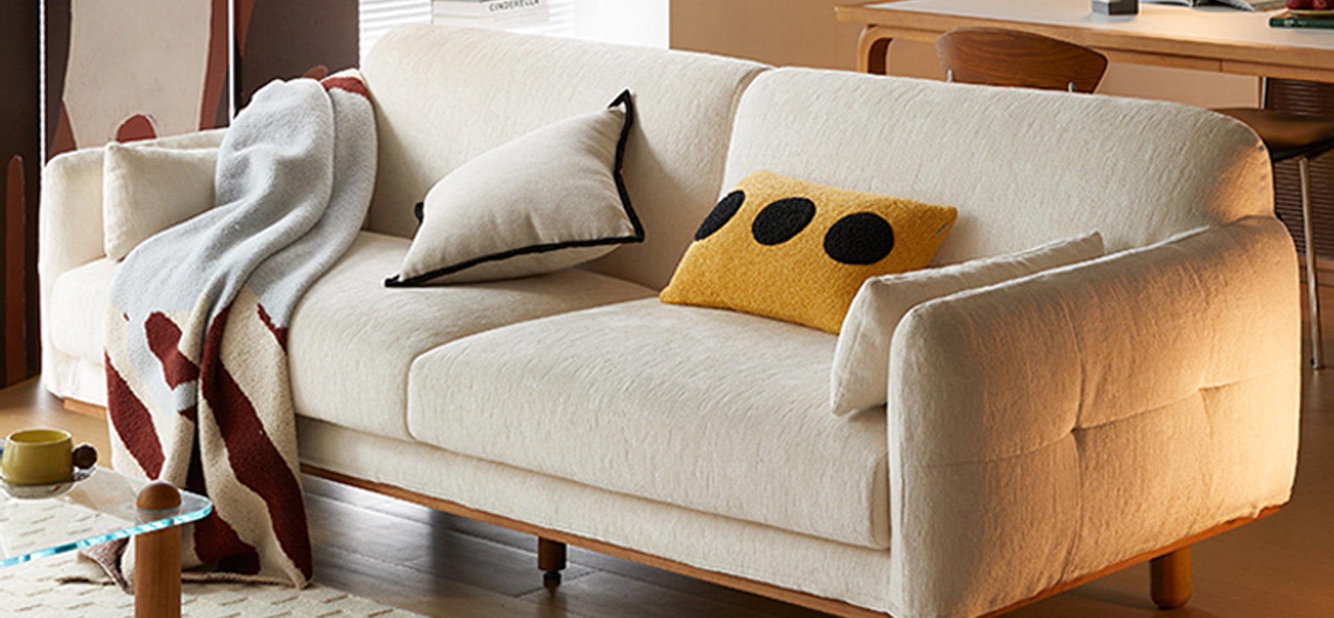 Mobilious-Douvela Chenille Fabric Washable Sofa