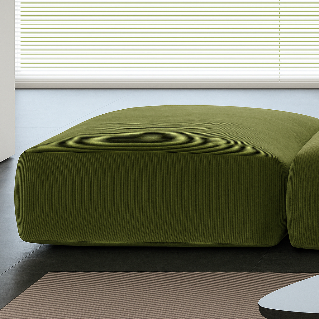 Mobilious-Verdino Corduroy Retro Green Modular Sectional