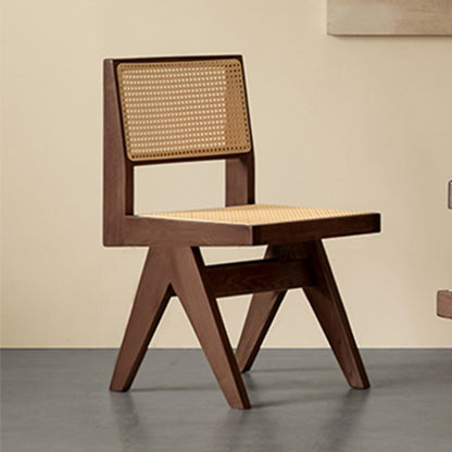 Aruna Solid Wood Modern Rattan Armchair